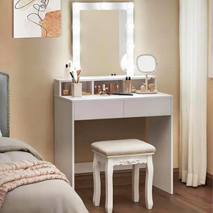 Toeletta Trucco Los Angeles Specchio Led Freddo Caldo Specchiera Makeup Cassetti