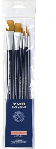 Set di pennelli con 6 pennelli ad acqua acrilica con setole sintetiche dorate di alta qualità per colore acrilico manico lungo
