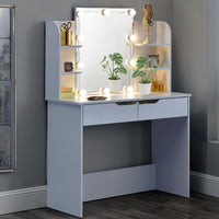 Toeletta Trucco Beatrice con Specchio 10 Luci Led Freddo e Caldo Specchiera