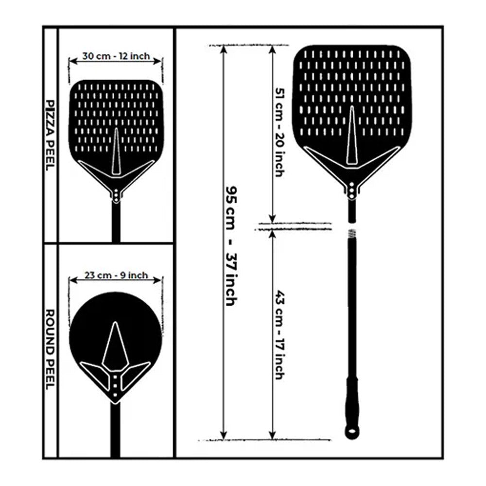 Pala per Pizza in Acciaio Inox Forata da 95 cm Alfa