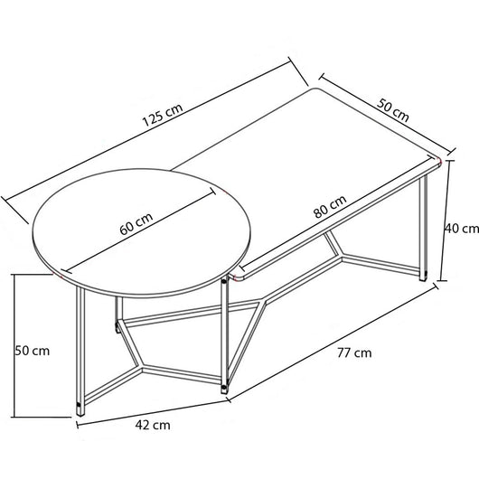 Tavolino Basso da Caffè 2 Ripiani Luxury Tavolo Salotto Struttura Metallo Nero
