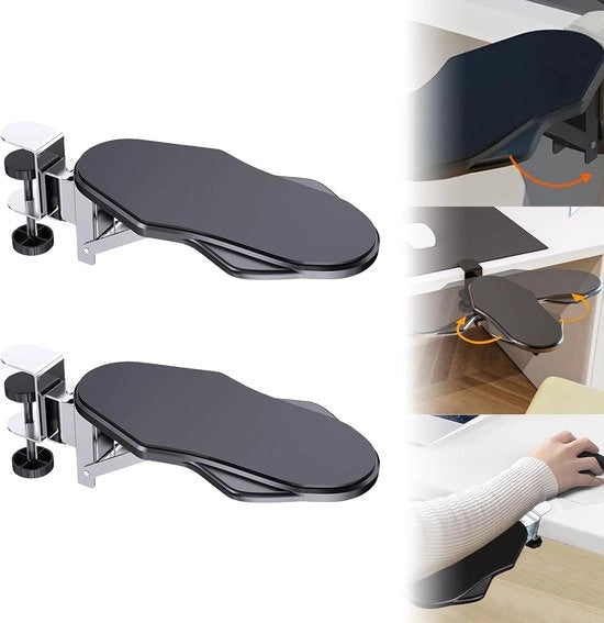 Supporti da scrivania ergonomici - 2 Pack - 180° di rotazione - Supporto regolabile per polso per casa e ufficio - Nero