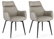 Set 2 Poltrone 56x65x92h cm Lawrence Pu Tortora