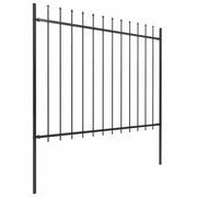 Recinzione da Giardino | Recinzione da cortile con Punta a Lancia in Acciaio 537x150 cm Nero
