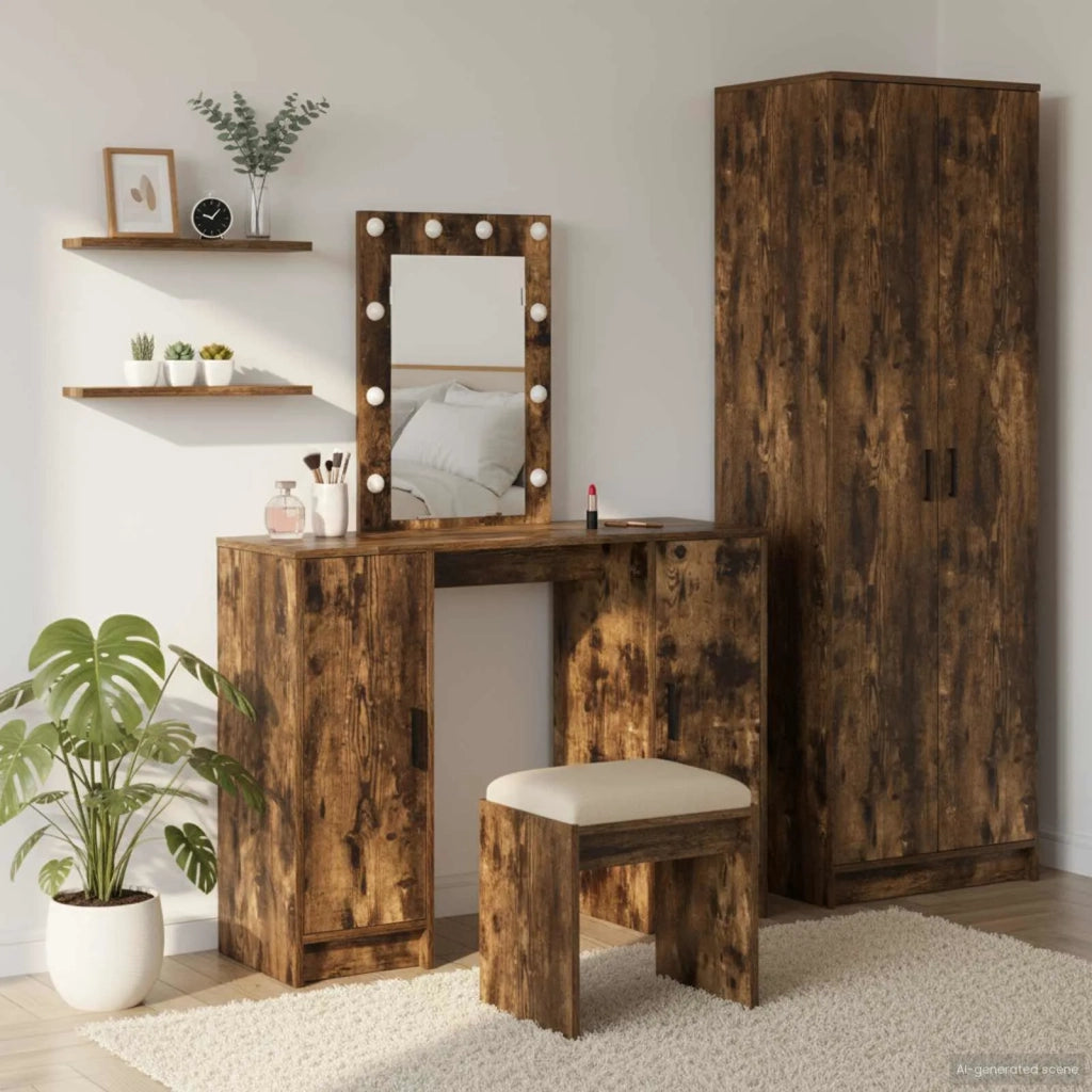 Toeletta | Tavolo da Trucco Marrone 102 x 33 x 135 cm Legno multistrato