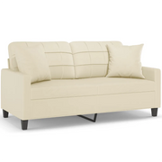 Divano | Divano da soggiorno | Sofa a 2 Posti con Cuscini Crema 140 cm in Similpelle