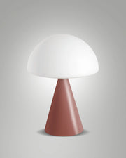 Lampada da Tavolo Blip LED 7W con Regolazione al Tocco e Tecnologia CCT 2700K-4000K, Struttura in Metallo e Vetro Soffiato, Colore Rosso - Blip