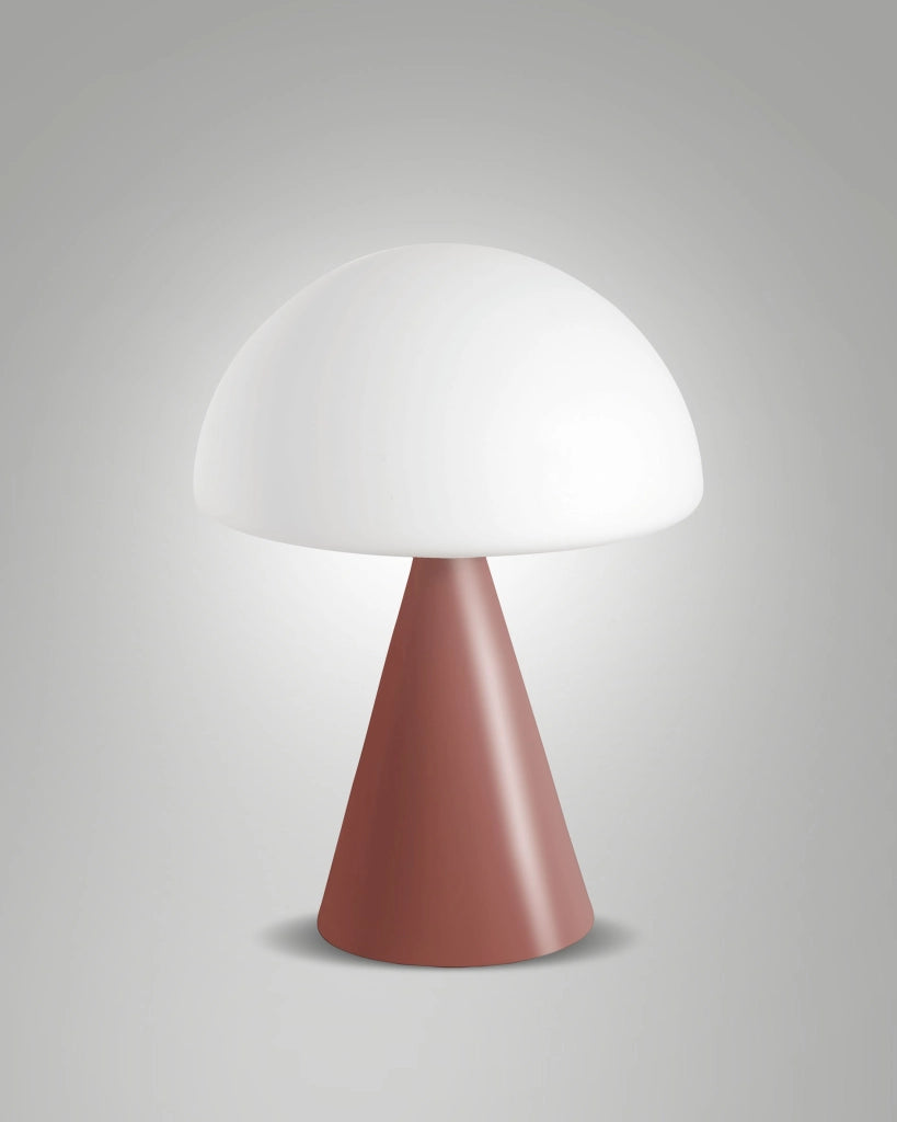 Lampada da Tavolo Blip LED 7W con Regolazione al Tocco e Tecnologia CCT 2700K-4000K, Struttura in Metallo e Vetro Soffiato, Colore Rosso - Blip