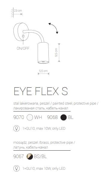 Applique Nowodvorski Eye Flex nera metallo GU10 10W
