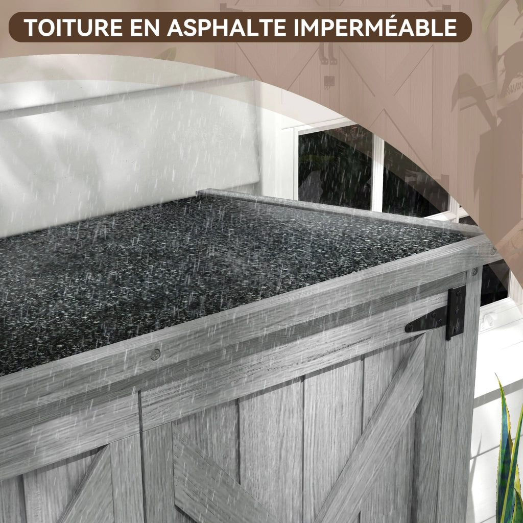 Casetta da Giardino ¨C Zephmum ¨C Legno Massello, 90x54.5x168.5 cm, Grigio