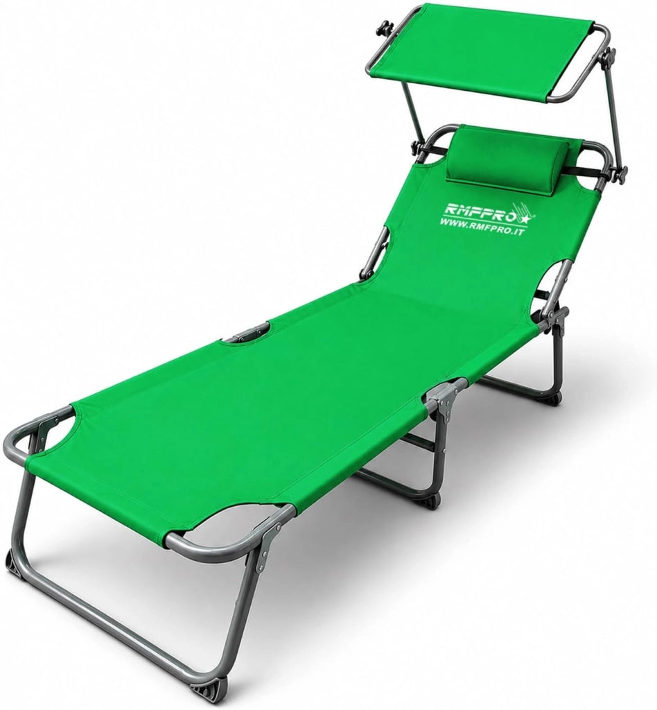 RMF PRO LETTINO PIEGHEVOLE CON PARASOLE VERDE
