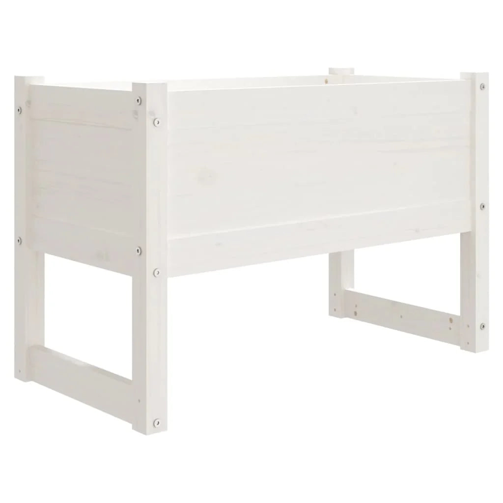 Fioriera rialzata per piante e fiori terrazza giardino 78 x 40 x 52 cm legno massello di pino bianco 02_0037854