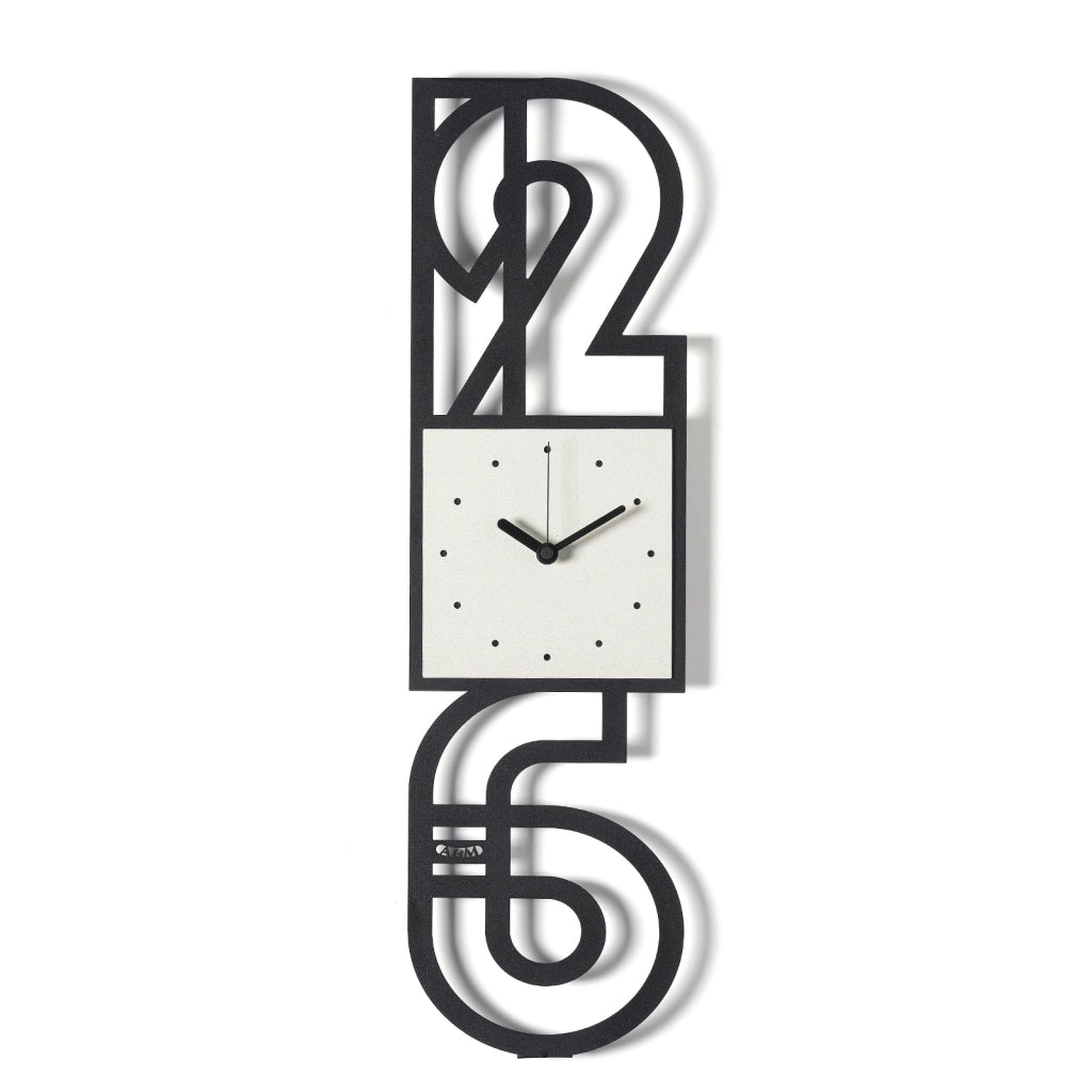 Orologio da parete di design Neville Nero,oro laccato