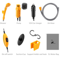 Doccia da Campeggio 12V Cavo Alimentazione 5m Lavaggio Auto con pompa Immersione