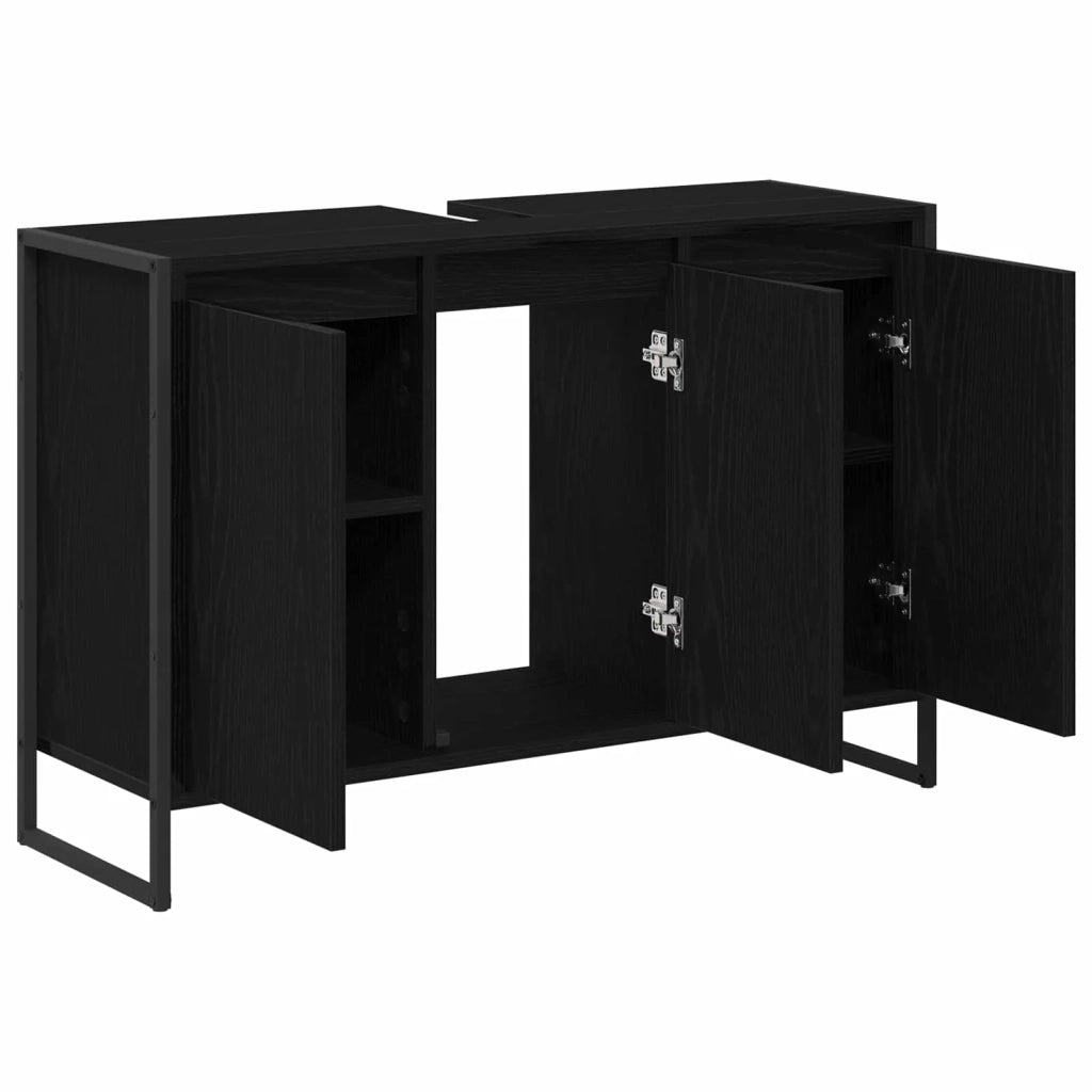 Mobile da Bagno Rovere Nero 90 x 30 x 60 cm Legno multistrato