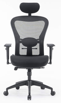 Sedia Poltrona Direzionale da Ufficio in Tessuto e Rete Pasadena Nera