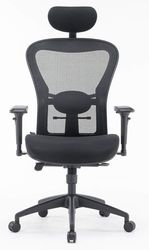 Sedia Poltrona Direzionale da Ufficio in Tessuto e Rete Pasadena Nera