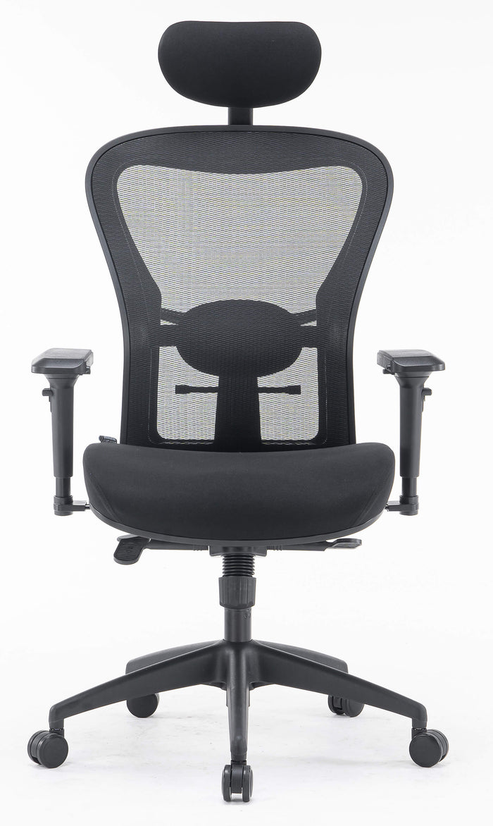 Sedia Poltrona Direzionale da Ufficio in Tessuto e Rete Pasadena Nera