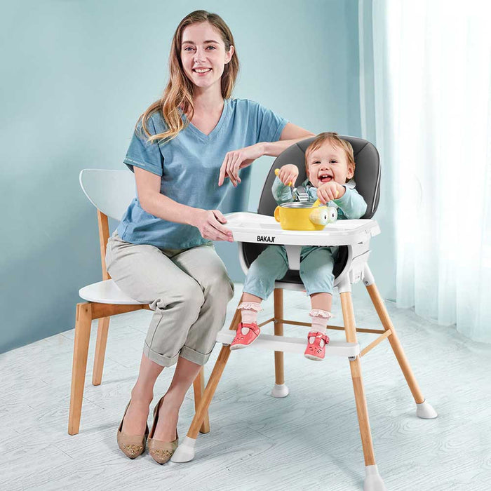 Seggiolone Pappa Bambino Neonato Altezza Regolabile Cinture di Sicurezza 5punti