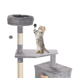 Tiragraffi Gioco Gatti Albero Rifugio Graffiatoio 5Piani 1Palla 1Cuccia Coperta Felini