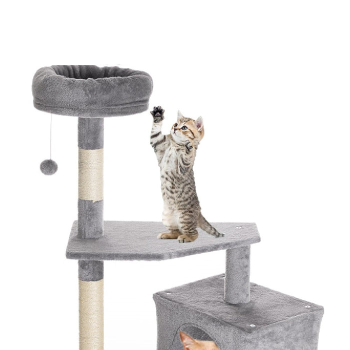 Tiragraffi Gioco Gatti Albero Rifugio Graffiatoio 5Piani 1Palla 1Cuccia Coperta Felini
