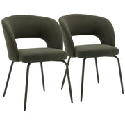 Set di 2 sedie FLAVIA in tessuto anulare verde