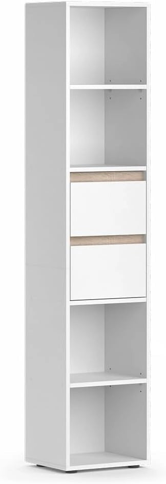 Libreria Robert, Bianco, 36.2 x 171 cm, per la conservazione di libri e decorazioni nell’area living