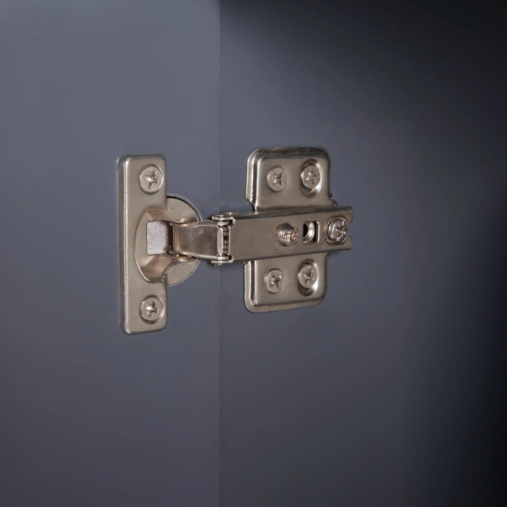 Mobiletto/scaffale da parete per bagno 60 x 20 x 50 cm con specchio grigio 03_0008900