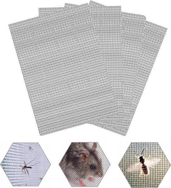 Draadweefsel in acciaio inossidabile - 4 pezzi - 20 mesh - rete metallica fine per edifici, giardini, finestre o porte - rete metallica per ventilazione.