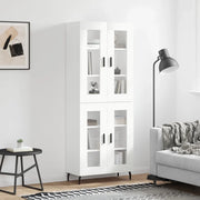 Credenza-Buffet-Armadio da cucina Bianca 69,5x34x180 cm in Legno Multistrato 293201