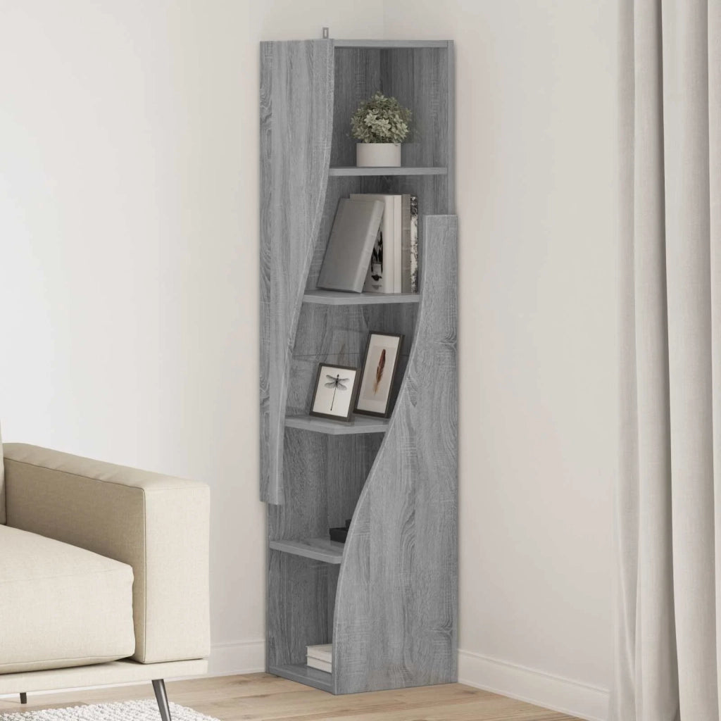 Mobile angolare 32x32x140cm Legno ingegnerizzato Grigio Sonoma 889881