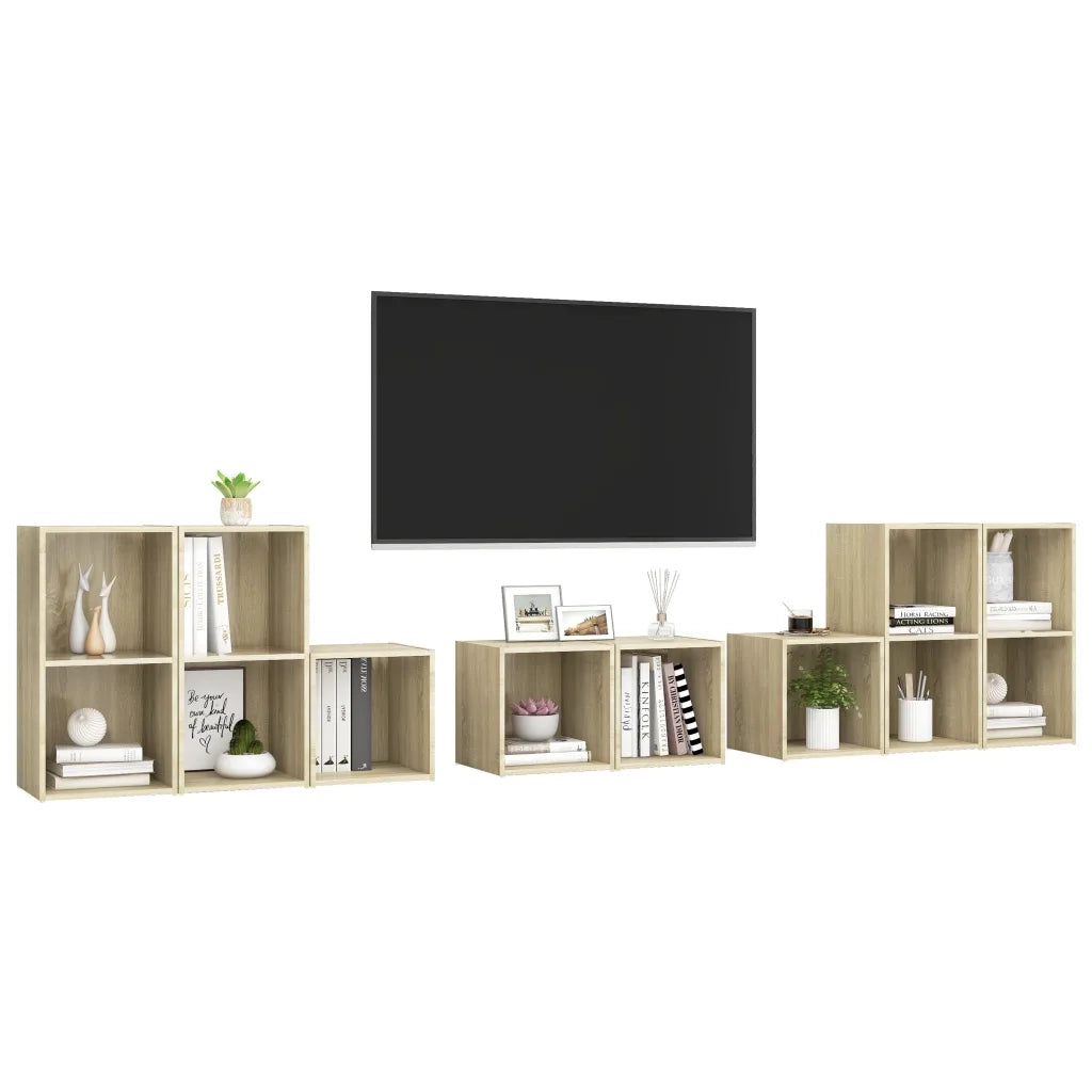 Set Mobile TV 8 pz Rovere Sonoma in Legno Multistrato 3080063