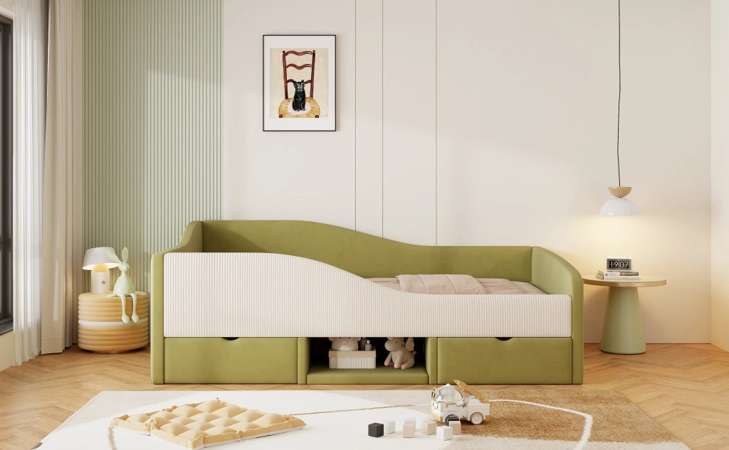 Polsterbett multifunzione velluto 90x190 cm