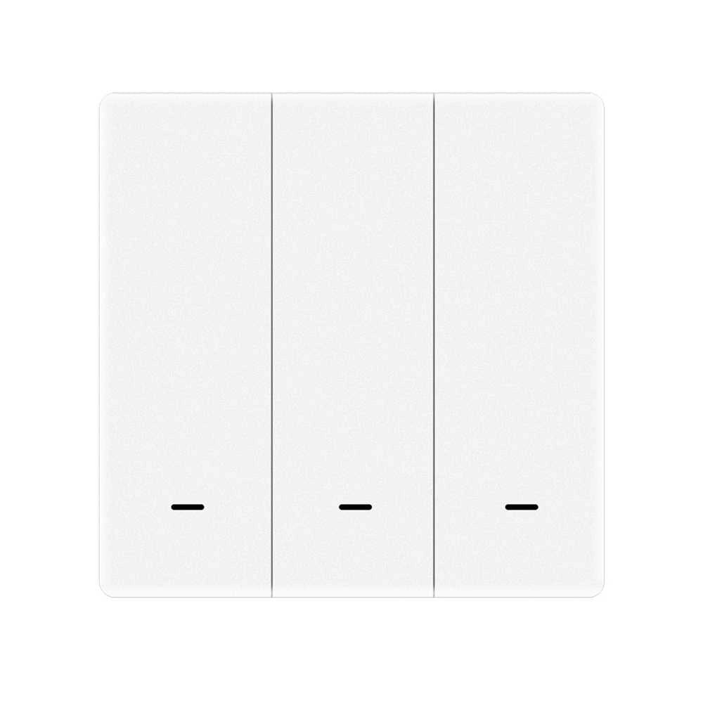 Telecomando Interruttore Protocollo ZigBee 3.0, 3 Tasti, TUYA, Smart Life 3V Con Pile CR2032, Bianco