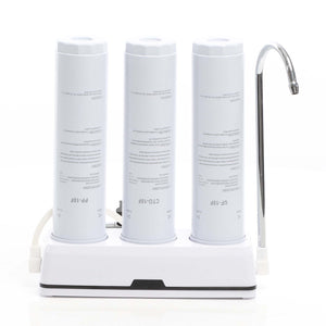 Naturewater Filtro acqua NW-3-PPCTOUF, Sistema di filtrazione a 3 livelli con cartucce, Filtro da banco