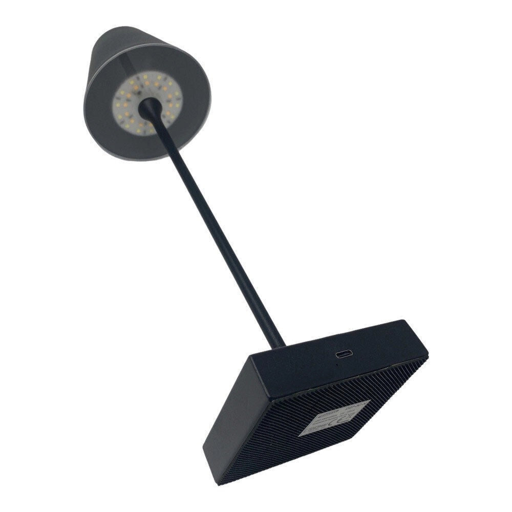 Trade Shop - Lampada Tavolo Ricaricabile Usb 10 Watt 3 Colorazione Di Luce Vari Colori D27-3c - Nero
