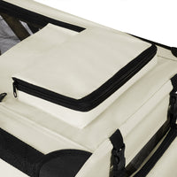 Trasportino per Animali Domestici Taglia S Gabbia Pieghevole Cani e Gatti Beige