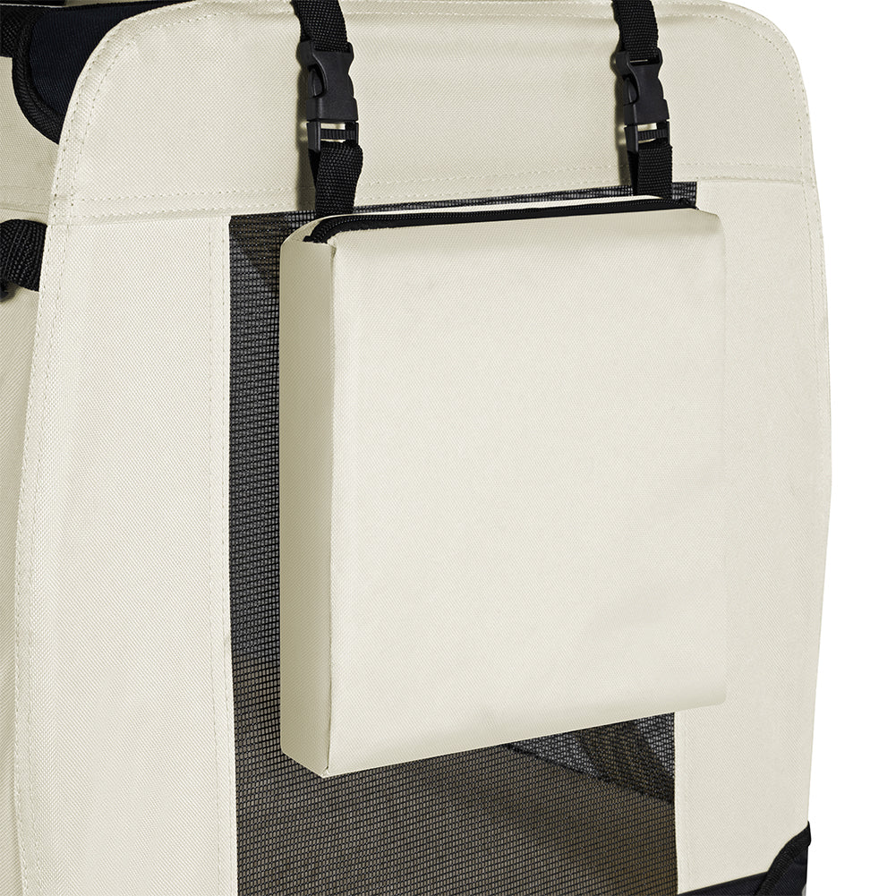 Trasportino per Animali Domestici Taglia S Gabbia Pieghevole Cani e Gatti Beige