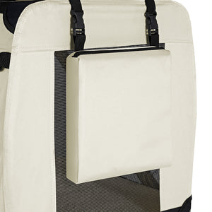 Trasportino per Animali Domestici Taglia S Gabbia Pieghevole Cani e Gatti Beige