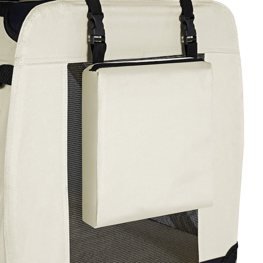 Trasportino per Animali Domestici Taglia M Gabbia Pieghevole Cani e Gatti Beige