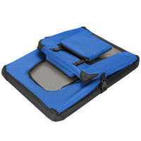 Trasportino per Animali Domestici Taglia M Gabbia Pieghevole Cani e Gatti Blu