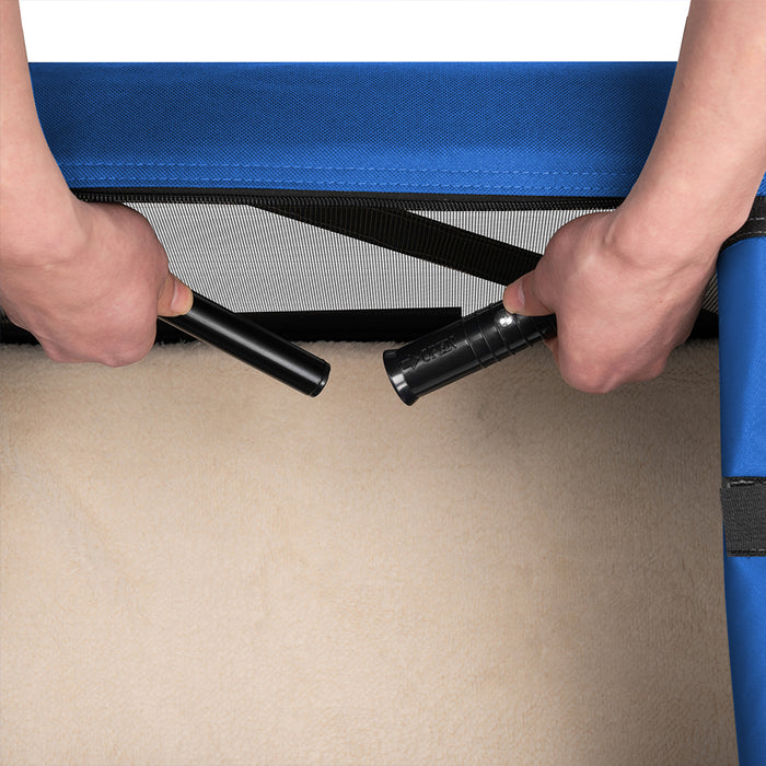 Trasportino per Animali Domestici Taglia M Gabbia Pieghevole Cani e Gatti Blu