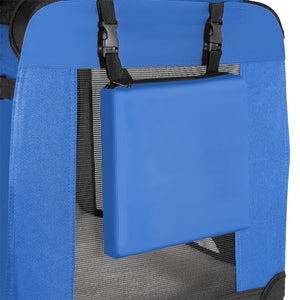 Trasportino per Animali Domestici Taglia M Gabbia Pieghevole Cani e Gatti Blu