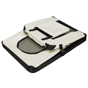 Trasportino per Animali Domestici Taglia L Gabbia Pieghevole Cani e Gatti Beige