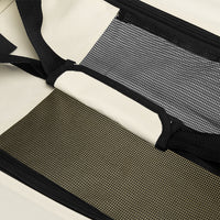 Trasportino per Animali Domestici Taglia L Gabbia Pieghevole Cani e Gatti Beige