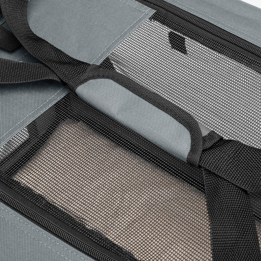 Trasportino per Animali Domestici Taglia L Gabbia Pieghevole Cani e Gatti Grigio