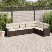 Set Divani da Giardino 7 pz con Cuscini Marrone in Polyrattancod mxl 110998