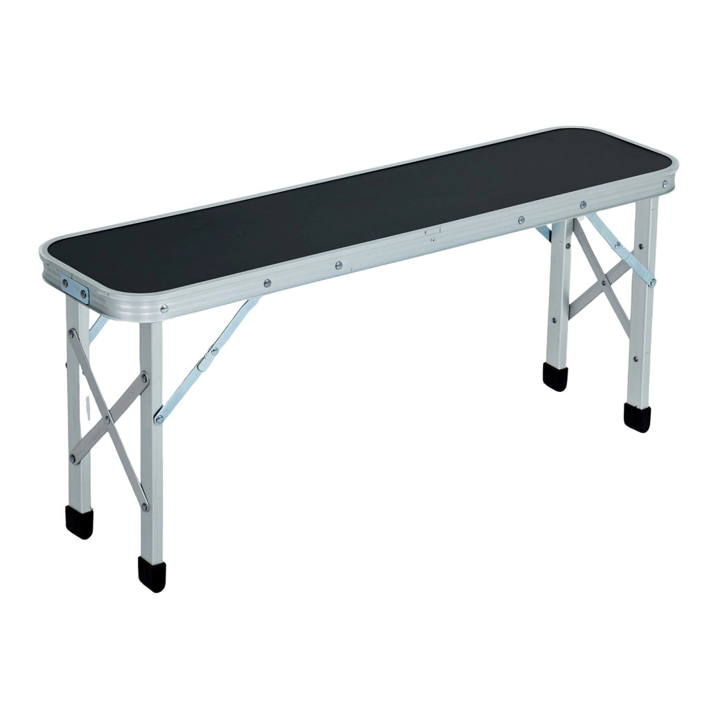 Tavolo da Campeggio ROI con 2 Panche Pieghevoli, Colore Nero