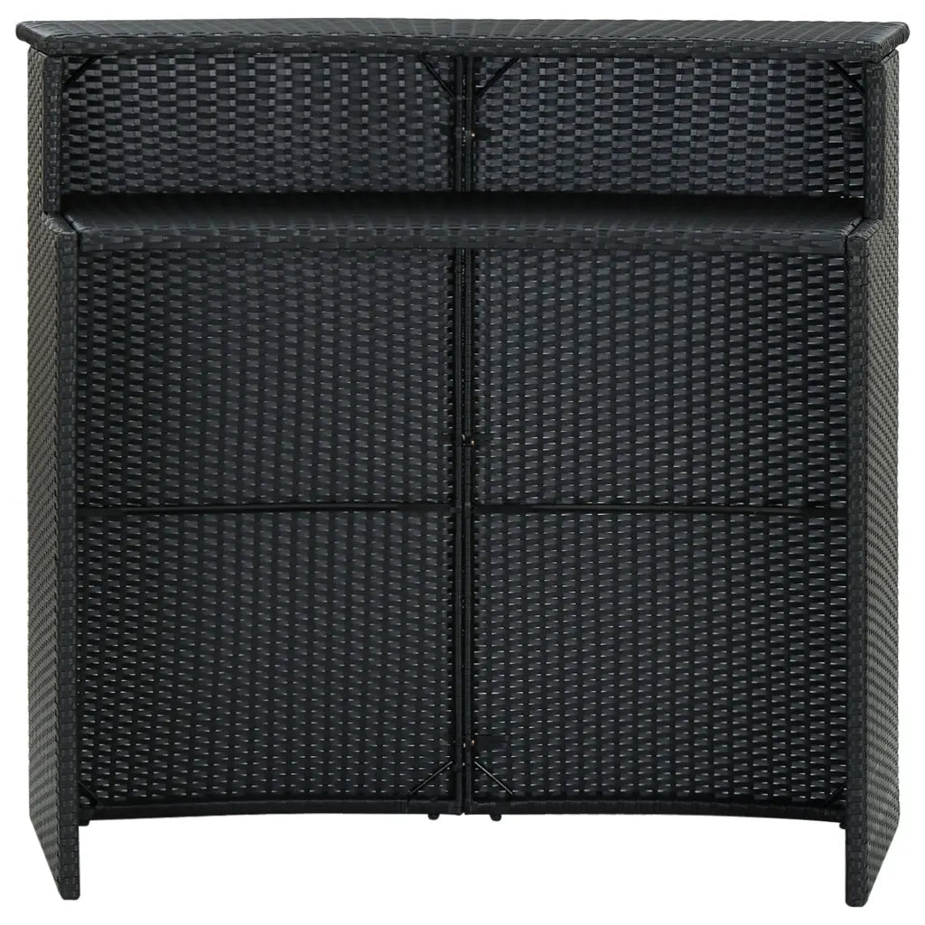 Tavolino da Giardino | Tavolo da Bar per Esterni Nero 120x55x110 cm in Polyrattan