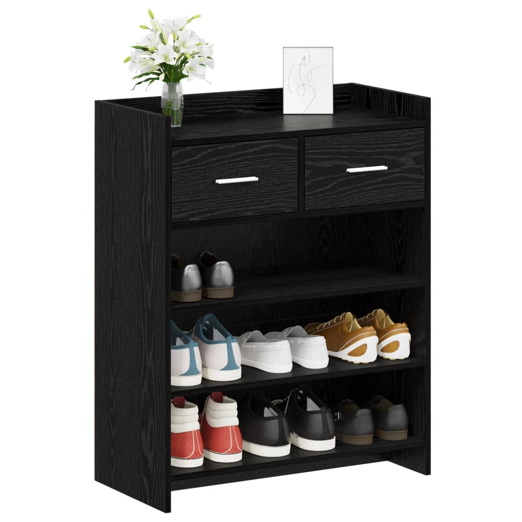 Mobile per scarpe con cassetto Rovere Nero 73,5 x 36 x 92 cm 8011324